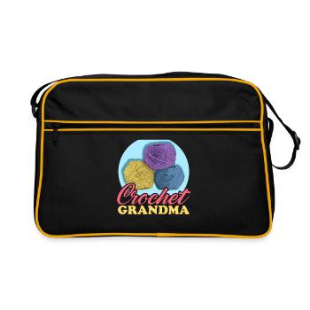 Crochet grand-mère au Crochet Crochet crochet Crochet cadeau - Sac Retro - noir/or - Devant