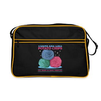 Crochet au Crochet | Crochet fil crochet cadeau - Sac Retro - noir/or - Devant
