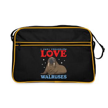 Walrus Walrus Gift - Retro Bag - black/gold - Front