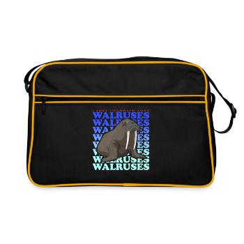 Walrus Walrus Gift - Retro Bag - black/gold - Front