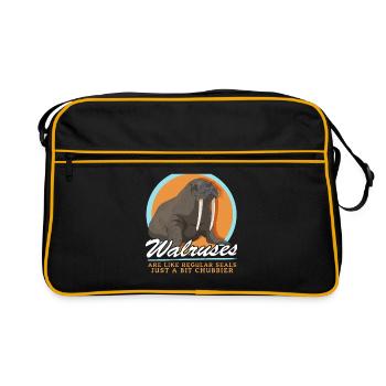 Walrus Seal Walrus Walrus Walrus Gift - Retro Bag - black/gold - Front