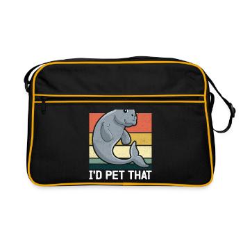Dugong Sea Pig Fork-tailed Manatees Gift - Retro Bag - black/gold - Front