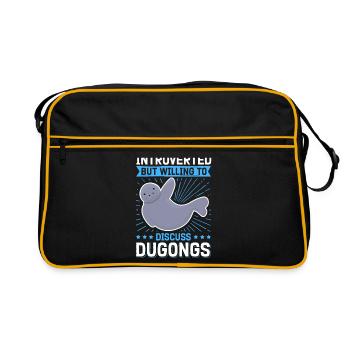 Dugong Forktail Manatees Sea Pig Gift - Retro Bag - black/gold - Front