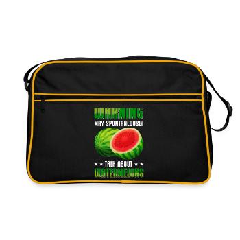 Pastèque Angurie Arbuse pâtisserie cadeau - Sac Retro - noir/or - Devant