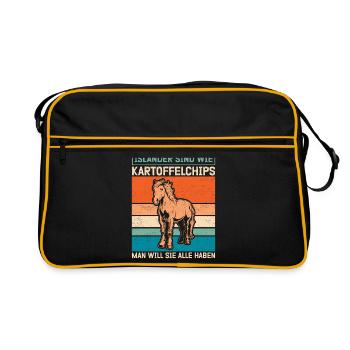 Cheval islandais Isi islandais poney islandais cadeau - Sac Retro - noir/or - Devant