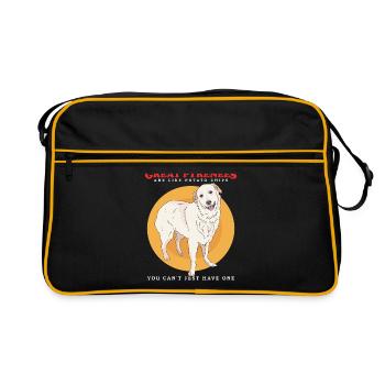Pyrenean Mountain Dog Dog Owners Dogs Gift - Retro Bag - black/gold - Front