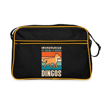 Dingo Australian Dingoes Dog Gift - Retro Bag - black/gold - Front