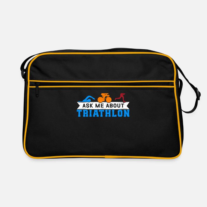 Triathlon Triathleten Triathlet Athleten Geschenk Retro Tasche