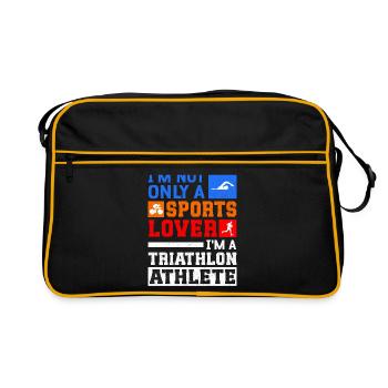 Triathlon Athletes Triathletes Triathlete Gift - Retro Bag - black/gold - Front
