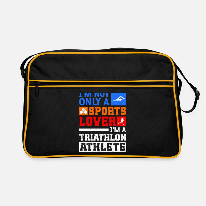 Triathlon Athleten Triathleten Triathlet Geschenk Retro Tasche