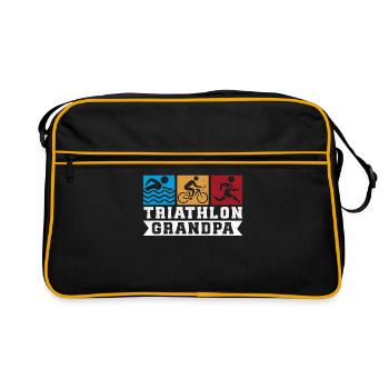 Triathlon Grandpa Triathlete Triathlete Gift - Retro Bag - black/gold - Front