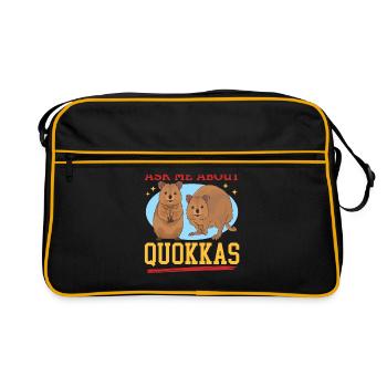 Quokka Kurzschwanzkänguru Quokkas Geschenk - Retro Tasche - Schwarz/Gold - Vorne