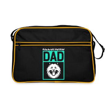 Keeshond papa Wolfspitz chien papa cadeau - Sac Retro - noir/or - Devant