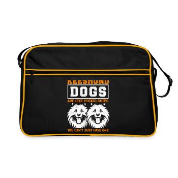 Keeshond Wolfspitz chien chien propriétaire cadeau - Sac Retro - noir/or - Devant