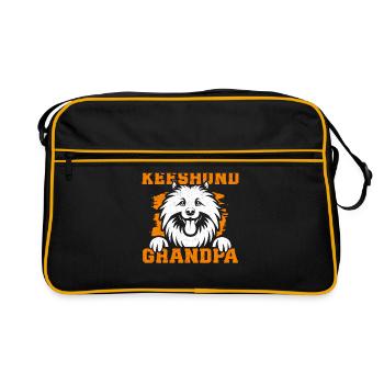 Keeshond grand-père Wolfspitz chien papa cadeau - Sac Retro - noir/or - Devant