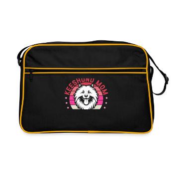 Keeshond maman Wolfspitz chien papa cadeau - Sac Retro - noir/or - Devant