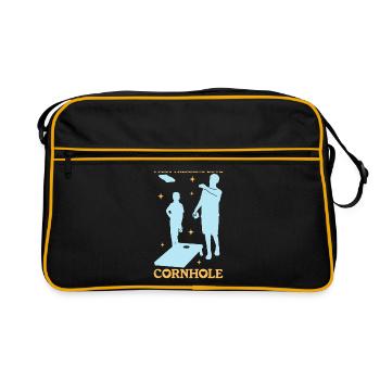 Cornhole Bean Bag Player Blind Hole Gift - Retro Bag - black/gold - Front