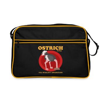 Autruche oiseau autruche amant autruches cadeau - Sac Retro - noir/or - Devant