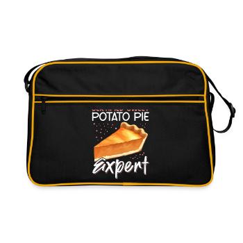Tarte aux patates douces | Cadeau de tarte aux patates douces - Sac Retro - noir/or - Devant
