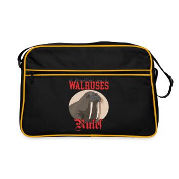 Walrus Walrus Gift - Retro Bag - black/gold - Front