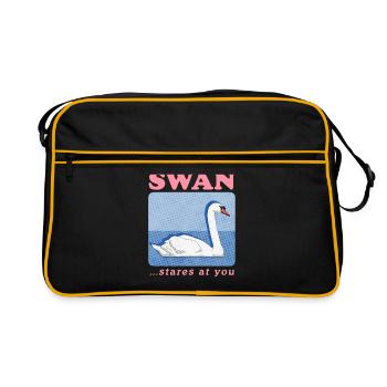 Swan Swan Lover Swans Gift - Retro Bag - black/gold - Front
