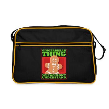 Pain d’épice bonhomme pain d’épice pain d’épice hommes cadeau - Sac Retro - noir/or - Devant