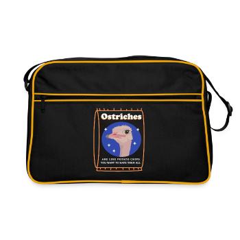 Autruche autruche amant oiseau autruches cadeau - Sac Retro - noir/or - Devant