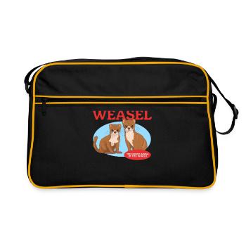 Weasel Mouse Weasel Dwarf Weasel Gift - Retro Bag - black/gold - Front