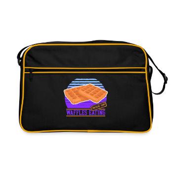 Waffles Waffle Lover Waffle Gift - Retro Bag - black/gold - Front