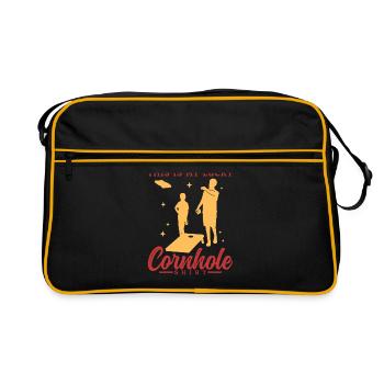 Cornhole Player Bean Bag Blind Hole Gift - Retro Bag - black/gold - Front