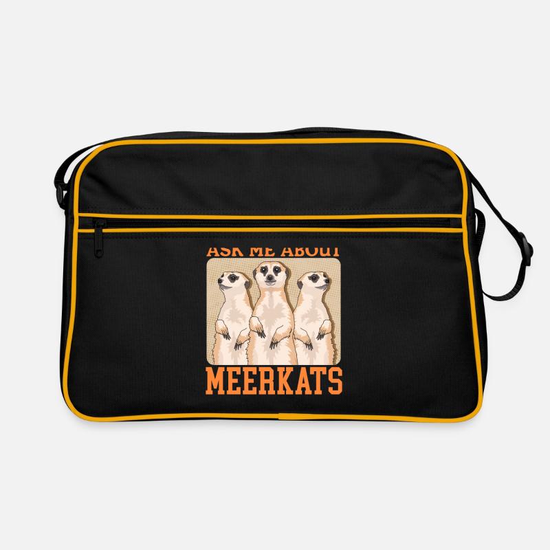 Erdmännchen Lustiges Erdmännchen Geschenk - Retro Tasche - Schwarz/Gold