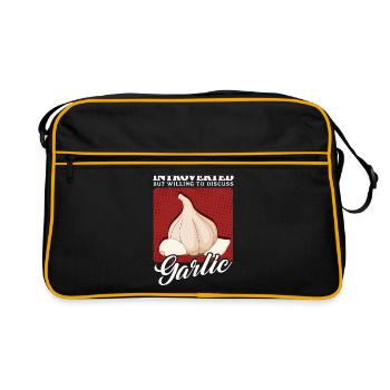 Garlic Garlic Clove Gift - Retro Bag - black/gold - Front