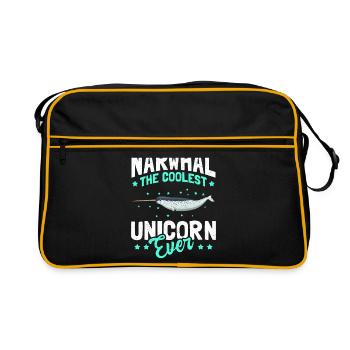 Narwhal Whale Narwhal Narwhal Whales Gift - Retro Bag - black/gold - Front