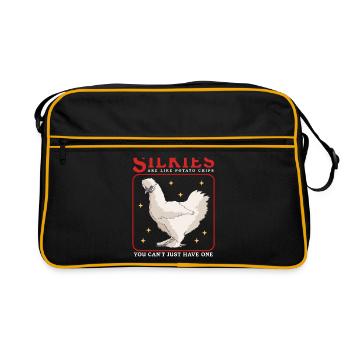 Silkie Silkie Poulet Silky Poulets Cadeau - Sac Retro - noir/or - Devant