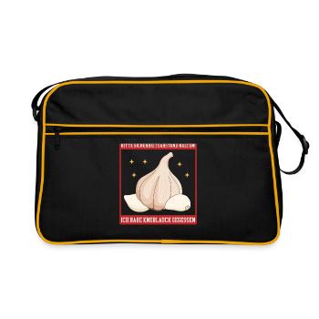 Garlic Garlic Clove Gift - Retro Bag - black/gold - Front