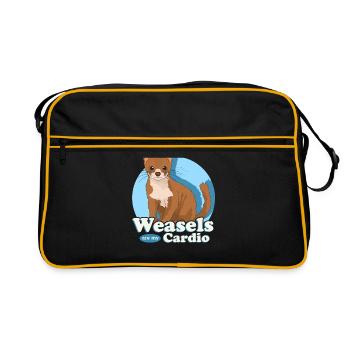 Weasel Mouse Weasel Dwarf Weasel Gift - Retro Bag - black/gold - Front