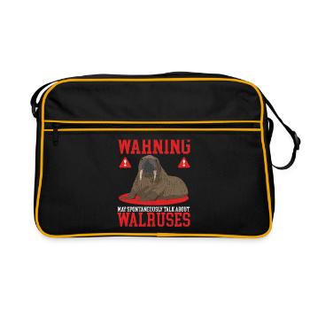 Walrus Walrus Gift - Retro Bag - black/gold - Front