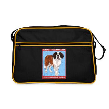 Saint-Bernard maîtresse Saint-Bernard chien cadeau - Sac Retro - noir/or - Devant