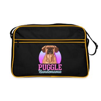 Puggle Dog Mom Dog Owner Gift - Retro Bag - black/gold - Front