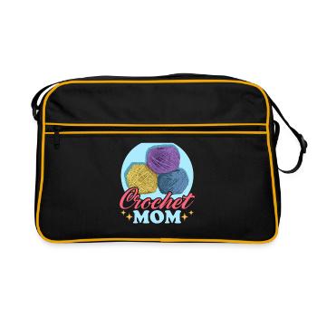 Crochet maman au Crochet Crochet fil Crochet cadeau - Sac Retro - noir/or - Devant