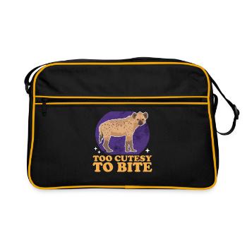 Hyène, hyène tachetée, cadeau de hyène - Sac Retro - noir/or - Devant