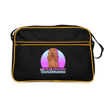 Cocker Spaniel chien maman | Cadeau Cocker Spaniel - Sac Retro - noir/or - Devant