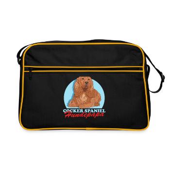Cocker Spaniel chien papa Cocker Spaniel cadeau - Sac Retro - noir/or - Devant