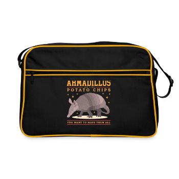 Tatou drôle à neuf bandes tatous cadeau - Sac Retro - noir/or - Devant