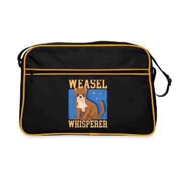 Weasel Mouse Weasel Hermännchen Gift - Retro Bag - black/gold - Front