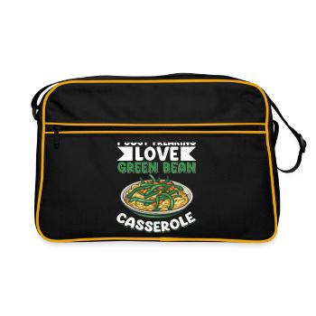Cadeau de casserole de haricots verts - Sac Retro - noir/or - Devant