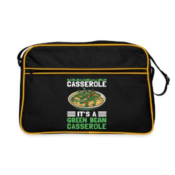 Cadeau de casserole de haricots verts - Sac Retro - noir/or - Devant