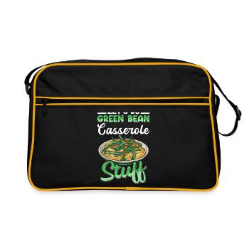 Casserole de haricots verts Casserole de haricots cadeau - Sac Retro - noir/or - Devant