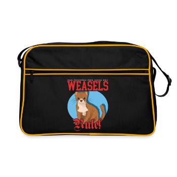 Weasel Mouse Weasel Hermännchen Gift - Retro Bag - black/gold - Front
