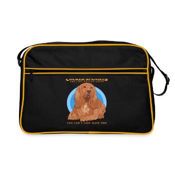 Cocker Spaniel anglais Cocker Spaniel cadeau - Sac Retro - noir/or - Devant